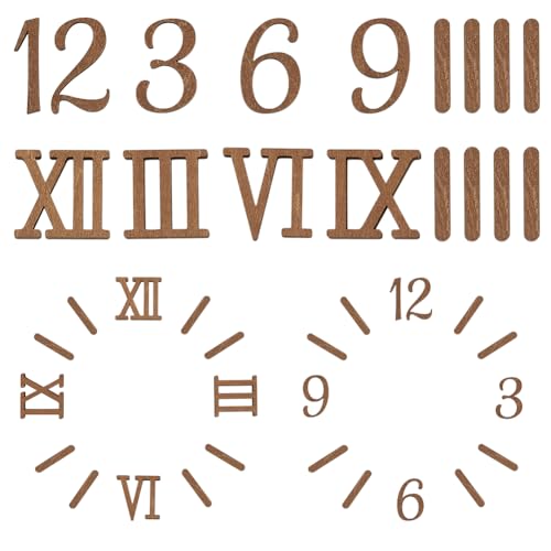 BENECREAT Kit di Numeri per Orologio In 2 stile, 2 Set di Numeri di Ricambio per Orologi, Inclusi Numeri Arabi e Romani per Orologi Digitali Fai Da Te, Decorazioni Artistiche per La Casa