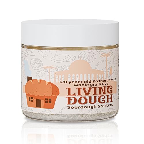 Image of Living Dough - 120+ Year Old Jewish Whole Grain Rye Sourdough Starter Culture - Active & Live Organic Sourdough Starter for Baking - For Artisan Bread, Pizza Dough, Waffles & More