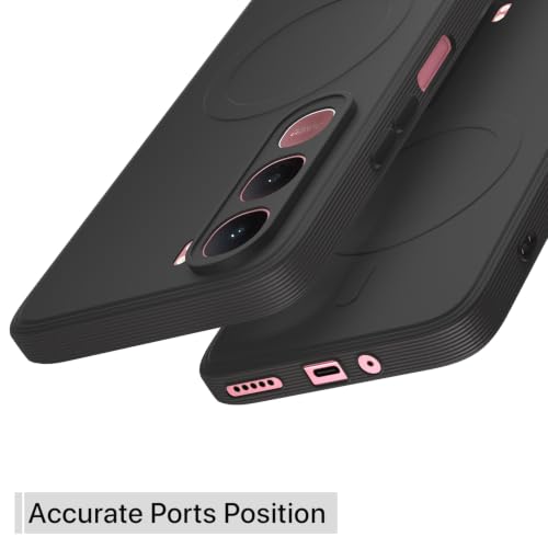 Image of Pikkme Back Cover for Vivo Y31 5G Soft Matte Silicone Mag-Safe Design (Mag-Safe Not Support) Camera Protection | Slim Fit Bumper Cover (Black)