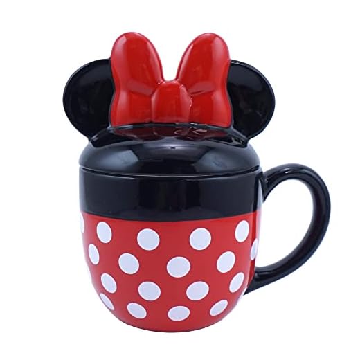 Disney Taza con forma de Minnie Mouse con tapa, taza de Minnie Mouse, taza 3D, taza de regalo de oficina