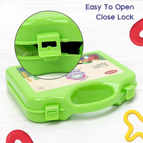Image of Aditi toys Moldy Magic Creative Art & Craft Playdough with Foldable Suitcase, Air Dry Clay for Toddlers & Kids Age 3+, Includes 10 Colorful Dough 25gm Each & 13 Sculpting Tools