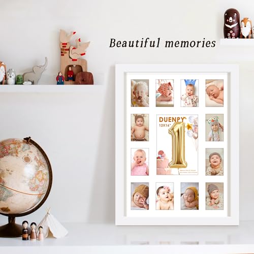 Image of DUENPY 12x16 Baby First Year Photo Frame White