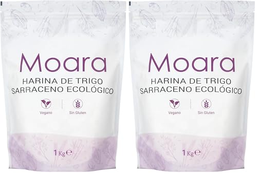 Harina de trigo sarraceno ecológica sin gluten - Harina sarracena ecológica y vegana - Sarraceno, sarrasin o alforfón BIO (Paquete de 2)