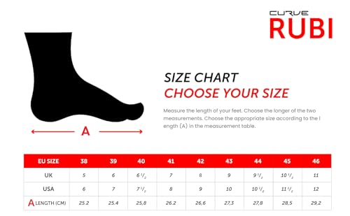 CURVE Rubi Vented Motorradstiefel, Schwarz/Rot, Mikrofaser, Knöchel- und Fersenschutz, Schnürverschluss, rutschfeste Sohle, Erwachsene, Herren und Damen, CE, Schwarz / Rot, 44 EU