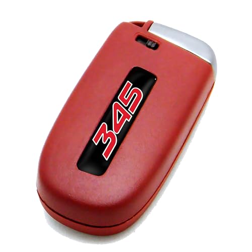 Image of TOOLEPIC for Dodge Challenger Charger Durango and Jeep Grand Cherokee Key fob Badges 2015-2024-Set of 2 - Finest Vehicle Emblems Accessories for 345 Hemi, Ideal for Decoration - Ruby Red