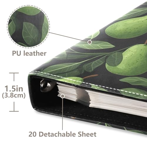 Álbum de Fotos Self Adhesive DIY Scrapbook ÁLBUM Verde Hoja de Aguacate 3 Anillos, 40 Páginas, 8x10 para Memorias miniatura 4