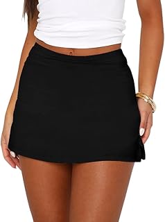 BZB Women's Mini Skirt Sexy High Waist Split Hem Stretch Fitted Pencil Bodycon Short Skirts 2025