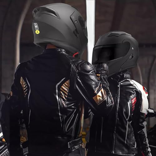 Casco Modulare Moto Bluetooth Integrato, Casco Moto Con Integrale con Doppia Visiera, Casco Integrato Apribile Omologati ECE, Bluetooth Caschi Modulari per Uomo Donna - 8