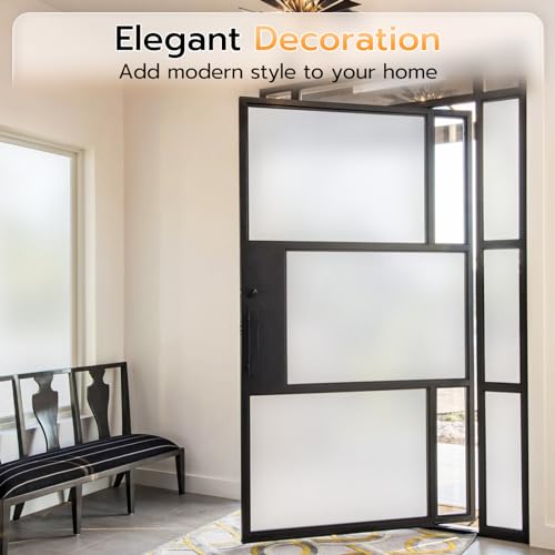 Lute Window Privacy Film, Frosted Glass Window Film For Bathroom, Static Cling Removable Heat Control Window Coverings, Non Adhesive Opaque Door Sticker For Home Office thumb #5
