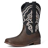 Choiran Toddler Cowboy Boots for Boys and Girls – Western Cowgirl Boots for Kids, Mid Calf, Round Toe, Riding Shoes for Little and Big Kids