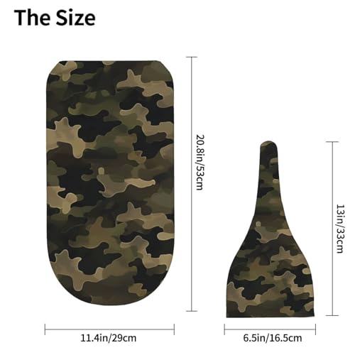 Image of Brown Green Camouflage Swaddle Blanket with Beanie Hat Set Newborn Receiving Blankets Baby Swaddle Wrap Soft Swaddle Blankets for Baby Boys and Girls