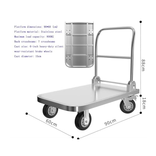 Carro de mano plegable multifuncional con ruedas de freno miniatura 2