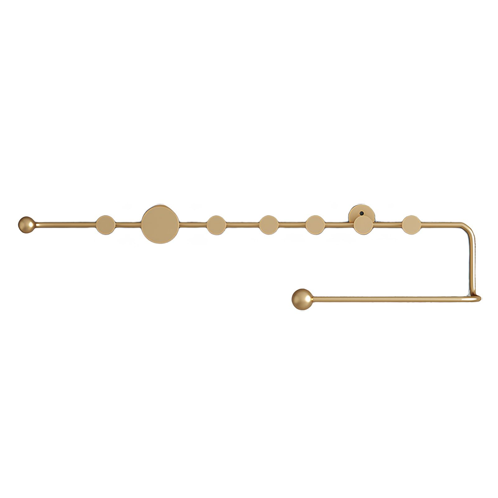 Stecktafel-Haken, 9 Hooks, Heavy Duty Metal Coat Rack, Modern Minimalist Wall Mounted Hook, Multi-Function, Suitable for Hats, Scarves, Coats, Bags(Gold)