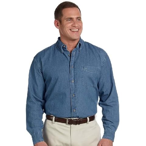 Harriton Men's 6.5 oz. Long-Sleeve Denim Shirt XL LIGHT DENIM Cover