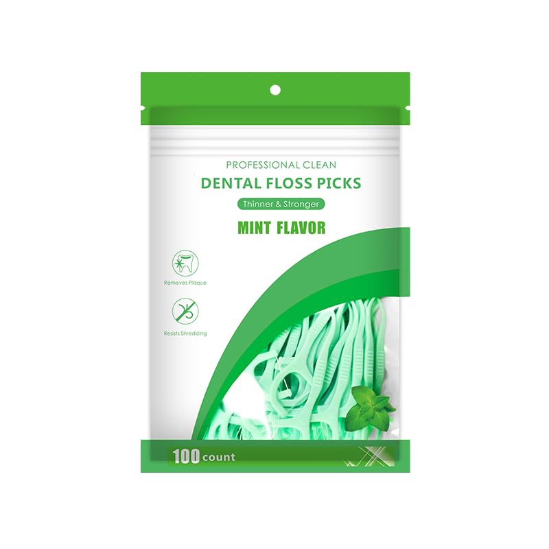Theodore 50 pcs floss Fresh Mint Dental Floss Picks | Dentist Designed & most convenient teeth Flosser for fresh Breath & complete oral plaque removal (Mint Green 100)-picture-16