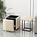 Rrdiyz. Stotnica do przechowywania, Wielofunkcyjny Cube Ottoman, 5 w 1 Gniazdowanie stołek Osmański, Umowy barowy, stołek z kółkami do salonu, restauracji (Color : White, Size : 30x30x38 cm)