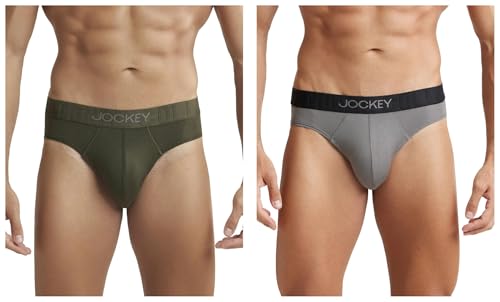Image of Jockey IC31 Men's Supima Cotton Elastane Stretch Solid Brief with Ultrasoft Waistband (Pack of 2)