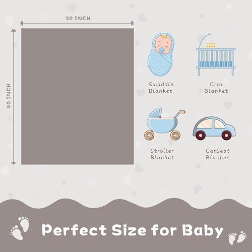 Image of Yurhap Heart Baby Blanket, Love Plush Fleece Baby Blankets for Boys Girls | Soft Baby Boy Blankets for Infant Toddler Newborn Gifts, Fluffy Baby Essentials, For Crib Stroller, 30 inchx40 inch, Oxford Tan