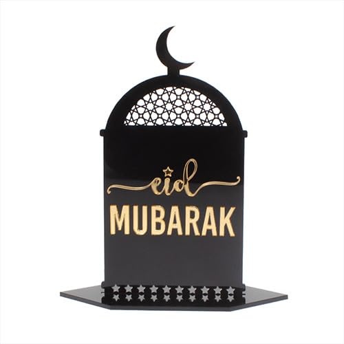 Eid Mubarak Acrylic Table Sign with Arch and Base 17cm, Assorted Colors