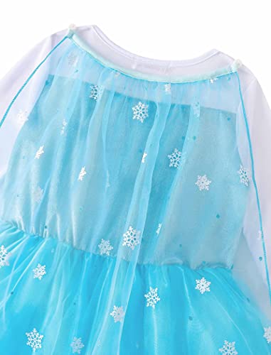 Knemmy Elsa Costume For Girl Elsa Dress Frozen Cosplay Princess Dress Up Clothes For Little Girls Party Perform Birthday #TOP4