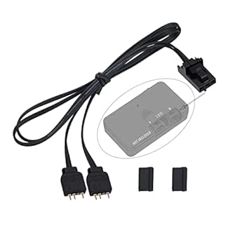 Splitter Rgb Câble Répartiteur ARGB 5V 3 Broches - 1 Vers 4 Connecteurs - Synchronisation LED PC Gaming 30cm Répartiteur ARGB PC