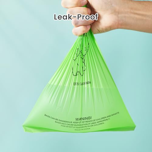 Image of NYEONHRT Certified Compostable Dog Poop Bags, 150 Counts Extra Thick and Leak Proof Biodegradable Pet Poop Bags with US BPI, ASTM D6400, EN13432 and OK Compost Certified, with 1 Dispenser (10 Rolls)