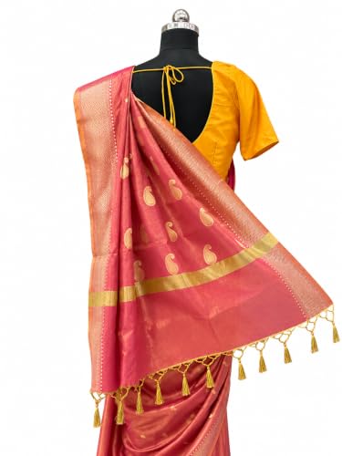 DRIDH TEXTILES pink maheshwari silk saree – image 3