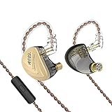 KZ-AS12 in-Ear Monitors, 12BA (6BA on Each Side) HiFi Stereo Noise Isolating IEM Earphones/Earbuds/Headphones with Detachable Cable Universal-Fit Wired Sports 0.75mm 2PIN (with MIC, Black)