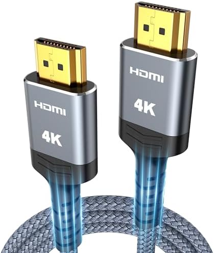 HDMI Cable 6.6 ft, Highwings 4K HDMI 2.0 Cord with Ultra HD Stunning Clarity, Nylon Braided & Gold-Plated Connectors, HDR, Ethernet, ARC, 3D, HDCP 2.2, Compatible with for Wall-mounted HDTV , Monitor