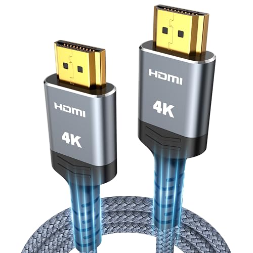 HDMI Cable 6.6 ft, Highwings 4K HDMI 2.0 Cord with High-Speed No Flickering, Nylon Braided & Gold-Plated Connectors, HDR, Ethernet, ARC, 3D, HDCP 2.2, Compatible with 4K TVs, Monitor, Streaming Device