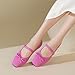 itbieong Knit Flats for Women Square Toe Flats Casual Ballet Flats with Ankle Strap,Washable Comfortable Dressy Mary Jane Flat Pink-11