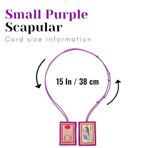 Small Purple Scapular Marie Julie Jahenny of Benediction and Protection Catholic Necklace Escapulario Morado3