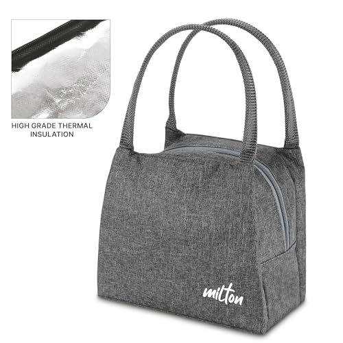 Image of MILTON Fancy Lunch Bag I Design Tiffin Bag for Office for Men, Women I Eco Friendly, Spacious, Durable I 2.44 L I Black