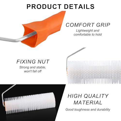 YOYEAH Entlüftungswalze für Ausgleichsmasse 23 cm - Stachellänge 30 mm - Entlüftungsrolle und Stachelwalze ausgleichsmasse für Bodenbeläge. (30 mm)