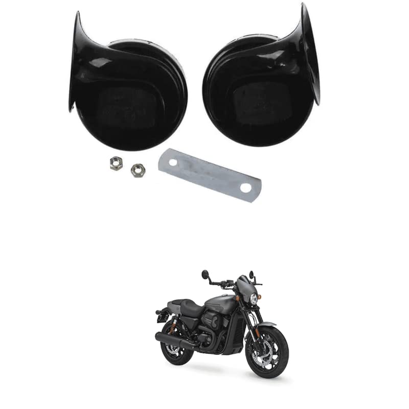 LOVMOTO Universal Electric Snail Horns 12V High and Low Horns Waterproof Auto Horn Loud Air Electric Horns with Brackets and Screws Comfortable For Stree-r Rod