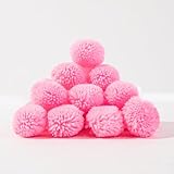 adeweave 1 Inch 100 Baby Pink Handmade Pompoms for Craft, Soft and Fluffy Cashmere Wool poms Ideal for Any Art and Craft Projects