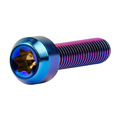 Image of Titanium Torx Square Head M6 x 10 15 20 25 30 35 40 45 50 60 65 70 80mm Screw Pack of 5 (Burn Blue, M6x30mm)