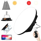 Campinglampe LED Camping Laterne mit 16500mAh Powerbank Aufladbar Zeltlampe, Suchscheinwerfer Campingleuchte mit Haken Notfallleuchte für Stromausfällen, Wandern, Camping, Notfall (60W(Fernbedienung))