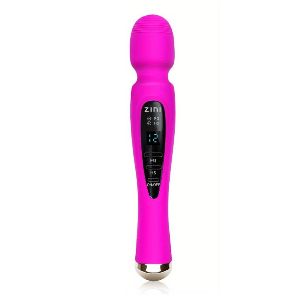 Massaggiatore senza fili con display LCD, massaggiatore personale per dolore Relif, potente bacchetta massaggiante vibrante 12, nero, viola