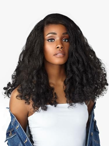 Sensationnel Curls Kinksandco Half Wig - Heart Breaker Synthetic Instant Weave Updo Full Cap for Natural 3C to 4C Hair Textures (2 DARKBROWN)