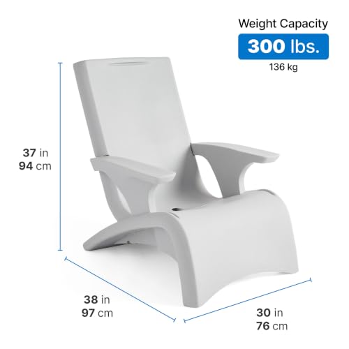 Step2 Vero Adirondack Chair, in Pool or Patio Lounge Seat for 9-inch Sun Shelves, Grey with Speck - image 8