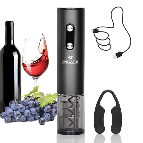 JINGASA Electric Wine Opener with Automatic Corkscrew & Foil Cutter &ndash; Rechargeable Type-C...