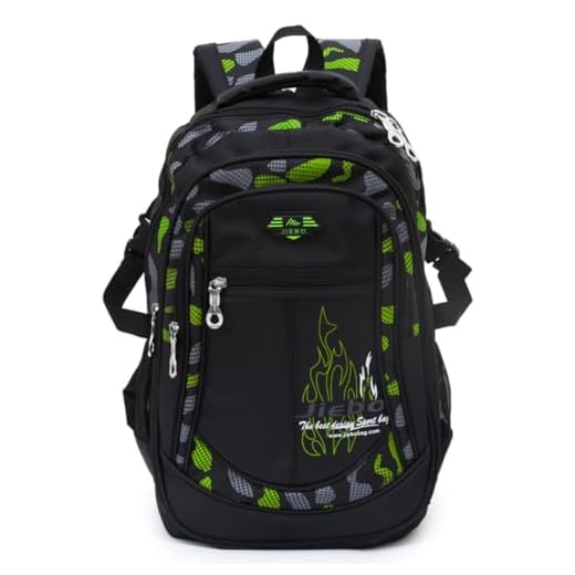 ADGBPE Mochila Escolar Para NiñOs Mochila Para Secundaria Para Estudiantes Adolescentes Duradera Resistente Grande Impermeable Para (1-Verde)