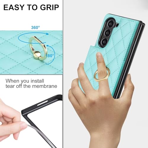 Coque Samsung Z Fold 5 antichoc bleue avec portefeuille pour tout sécuriser