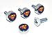 Elektroplate Officially Licensed DC Comics Superman Logo Chrome Plated Superhero License Plate Screw Cap Covers - Set of 4