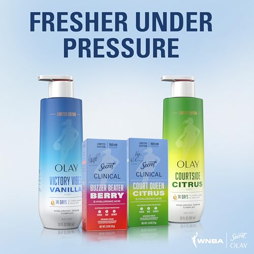 Secret Clinical Strength Antiperspirant Deodorant Bundle for Women, 100hr Defense, Triple Threat Sweat Protection with Hyaluronic Acid, Court Queen Citrus & Buzzer Beater Berry Scents (Pack of 2) - image 8