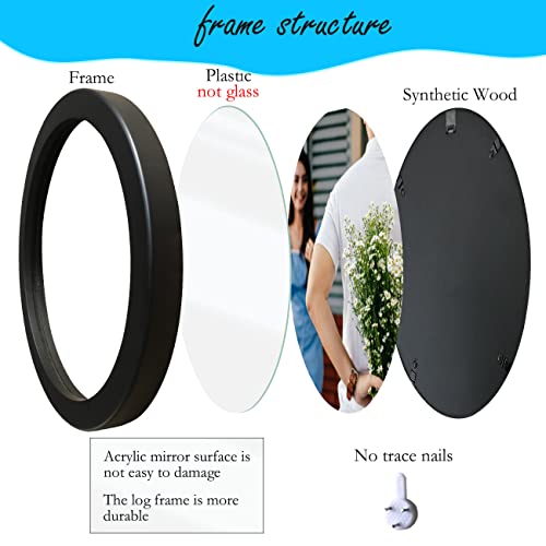 Heipiniuye 2 Pcs Round Picture Frame 8 Inch Wooden Display Frame Circle Photo Frame For Kitchen Gallery Wedding Round Black Frame #TOP2