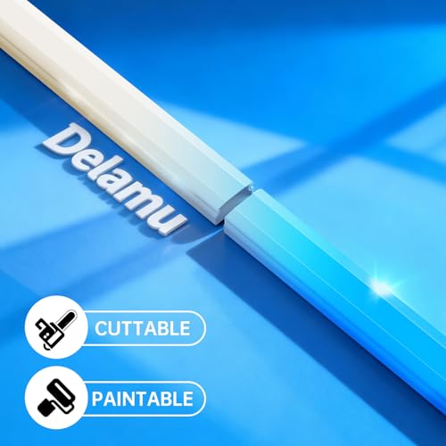 Image of Delamu Beige Cord Hider, 85in Cord Covers for 3-4 Wires on Wall, Beige Cable Hider Cable Management, Easy Set up Wire Hiders Wire Covers for Cords on Wall, TV Cables Cover Concealer, 6X W1.18 H0.67in