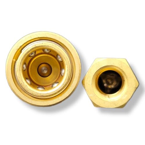 5 set di accoppiatori a sgancio rapido in ottone da 0,6 cm con otturatore in acciaio inossidabile e doppia guarnizione O-Ring per la pulizia di tappeti e tubi flessibili