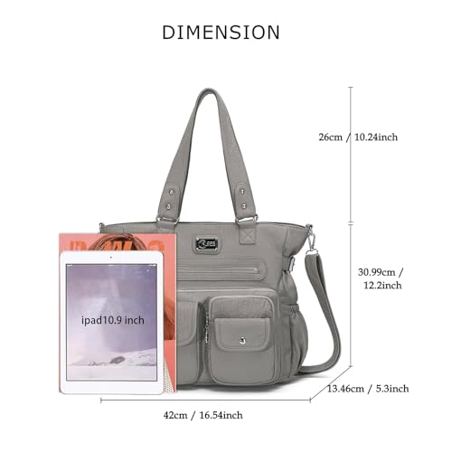 Image of KL928 Large Purses for Women Shoulder Bag Tote Handbags Stylish Vegan Leather Hobo Bags Ladies, A-Black-4 | Large